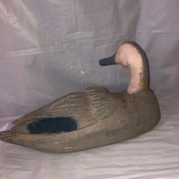 Antique duck decoy 14” long blue winged teal or mallard life sized circa 1949 - Picture 4 of 11